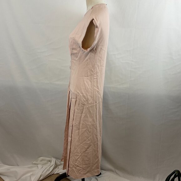 Sportmax Dress M Light Pink Cap Sleeve Pleat Ruched Detail Max Mara - Picture 7 of 13